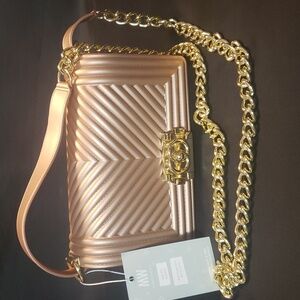 Most Wanted rose gold with gold chain/closure jelly purse